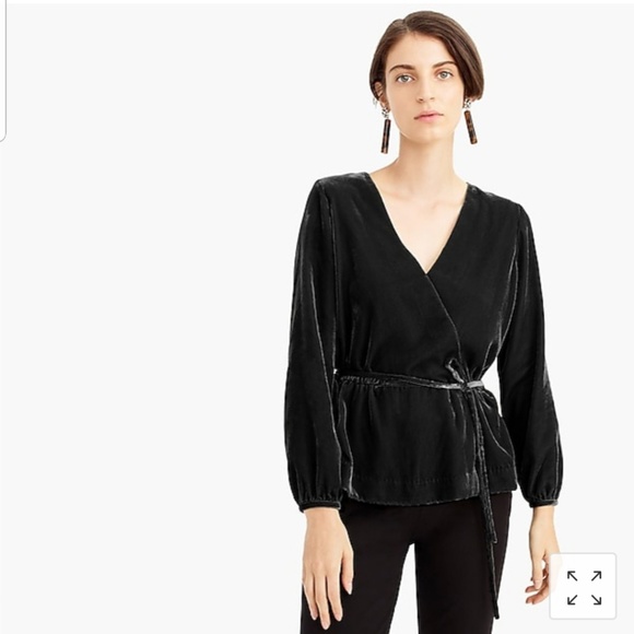 J. Crew Tops - NWT J Crew Drapey Velvet Wrap Top Sz 4 6 8
